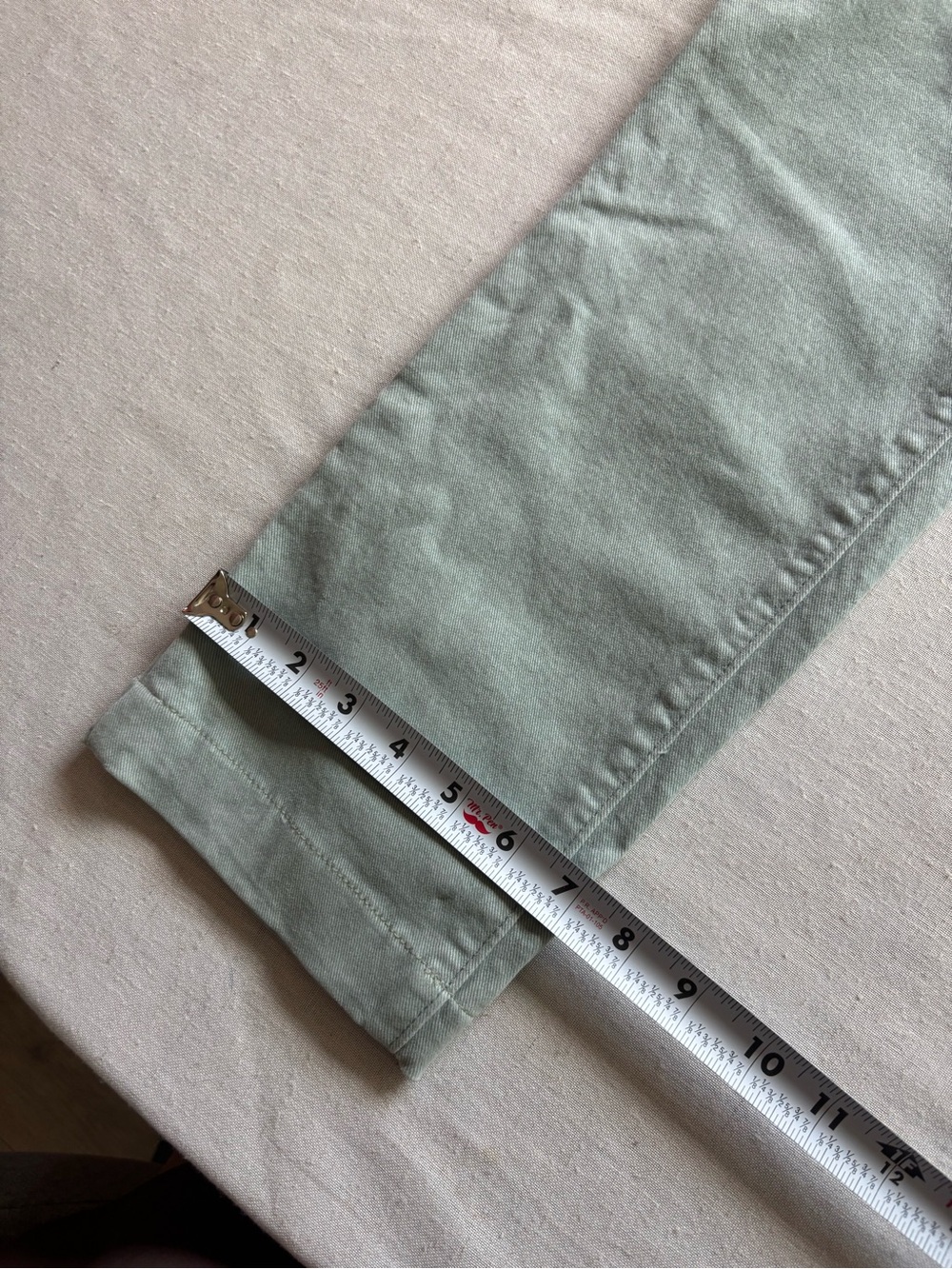 Paige Mayslie Mid Rise Straight Ankle Jeans Vintage Dusty Sage Size 27 Style 760 - Picture 12 of 13